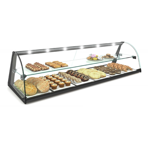  HorecaTraders Neutral display case | Available in 4 sizes | Tempered glass | LED lighting 