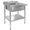 Vogue Stainless steel sink with bottom shelf | 75x60x96cm