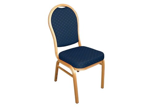  Bolero Stapelbare congresstoelen met ronde rug, blauw | 4 stuks 