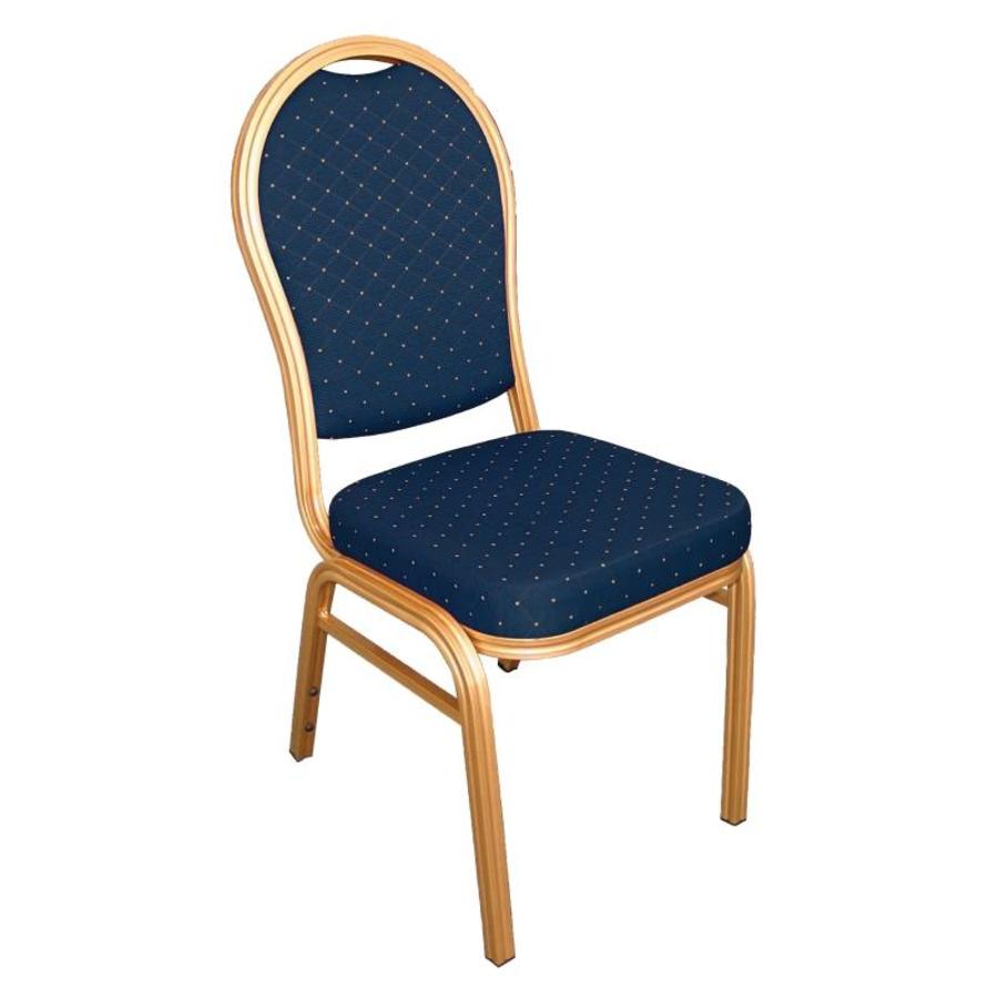 Chaises de conférence empilables à dossier rond, bleu | 4 pièces
