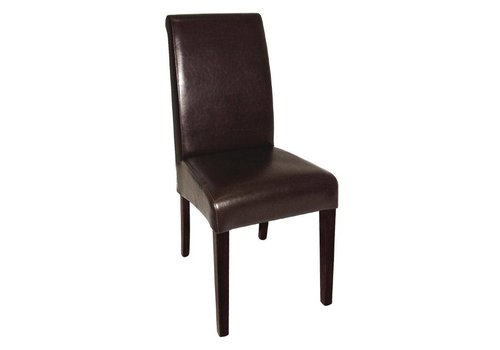  HorecaTraders Imitation leather chair dark brown | 2 pieces 