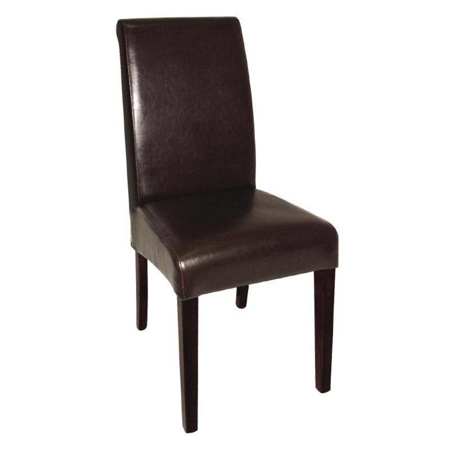 Imitation leather chair dark brown | 2 pieces