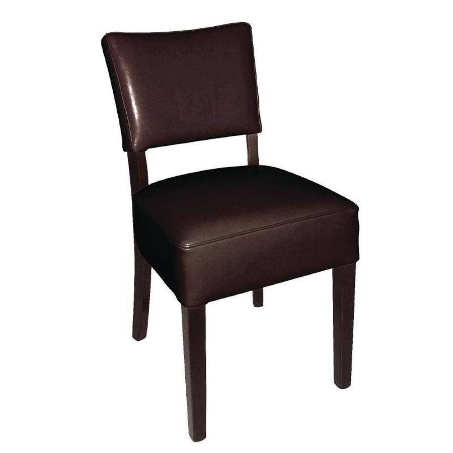 Chaises en similicuir marron foncé | 2 pièces