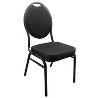 Chaises de congrès empilables noires | 4 pièces
