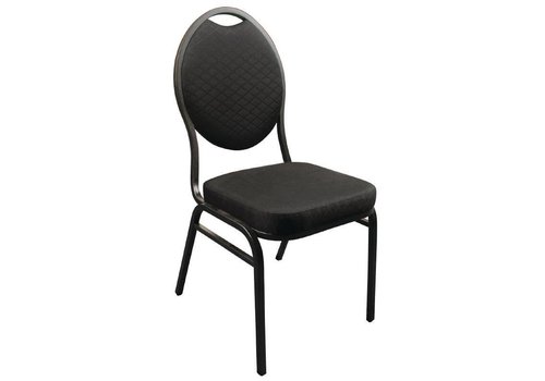  Bolero Stapelbare Congres Stoelen Zwart | 4 Stuks 