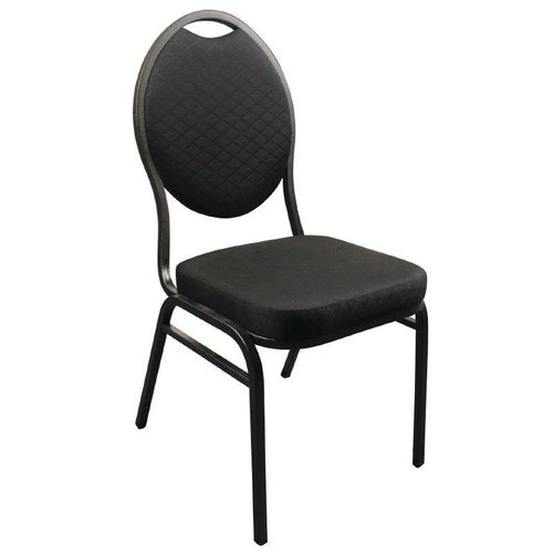  Bolero Stapelbare Congres Stoelen Zwart | 4 Stuks 