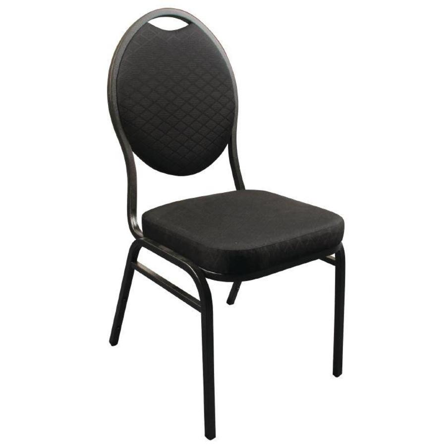Chaises de congrès empilables noires | 4 pièces