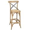 HorecaTraders Tabouret de bar en bois avec dossier croisé