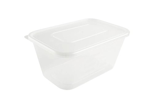 HorecaTraders Plastic microwave containers, 100cl (Box 250) 