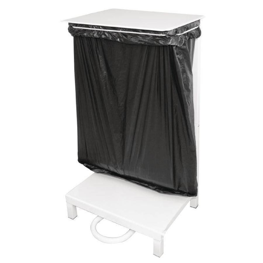 Trash bag holder with pedal bed