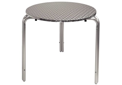  Bolero Table empilable en acier inoxydable | 70 cm rond 