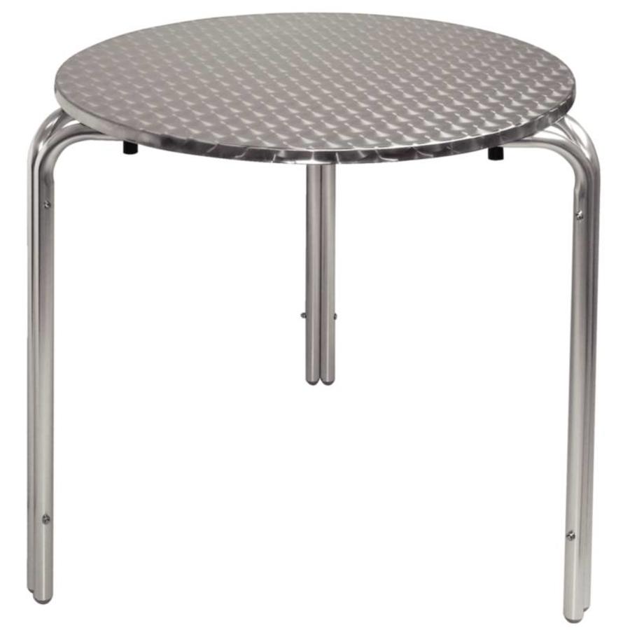 Stapelbarer Tisch aus Edelstahl | 70 cm rund