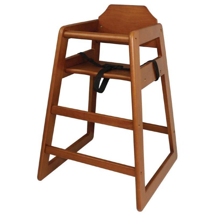 Hospitality High Chair Dark Brown - STACKABLE