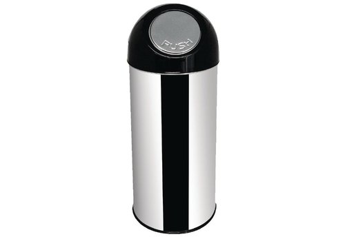 HorecaTraders Stainless steel waste bin with push-lid | 50 l 