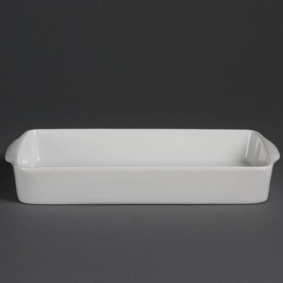 Plat à four rectangulaire blanc 32x17cm | 6 pièces