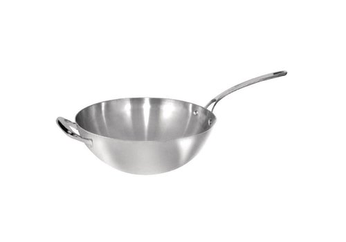  Vogue Poêle wok en acier inoxydable | 30,5 cm Ø 