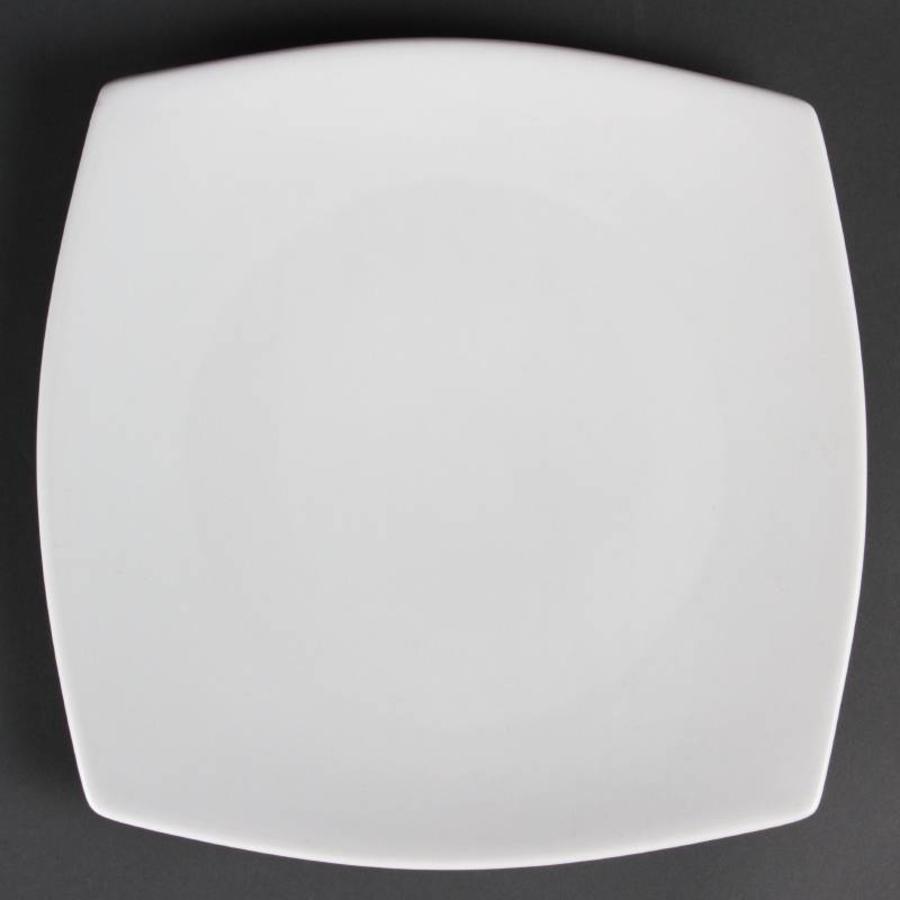 Flat porcelain plates white 27 cm (6 pieces)