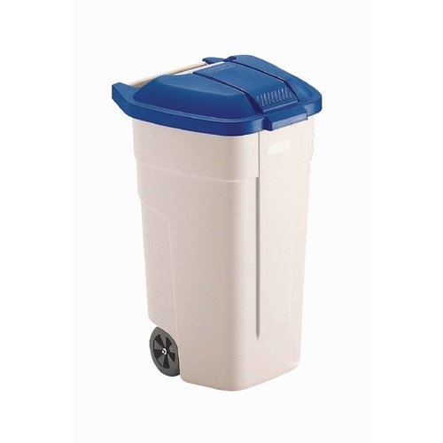  Rubbermaid Rolcontainer Blauwe Deksel | 100 Liter 