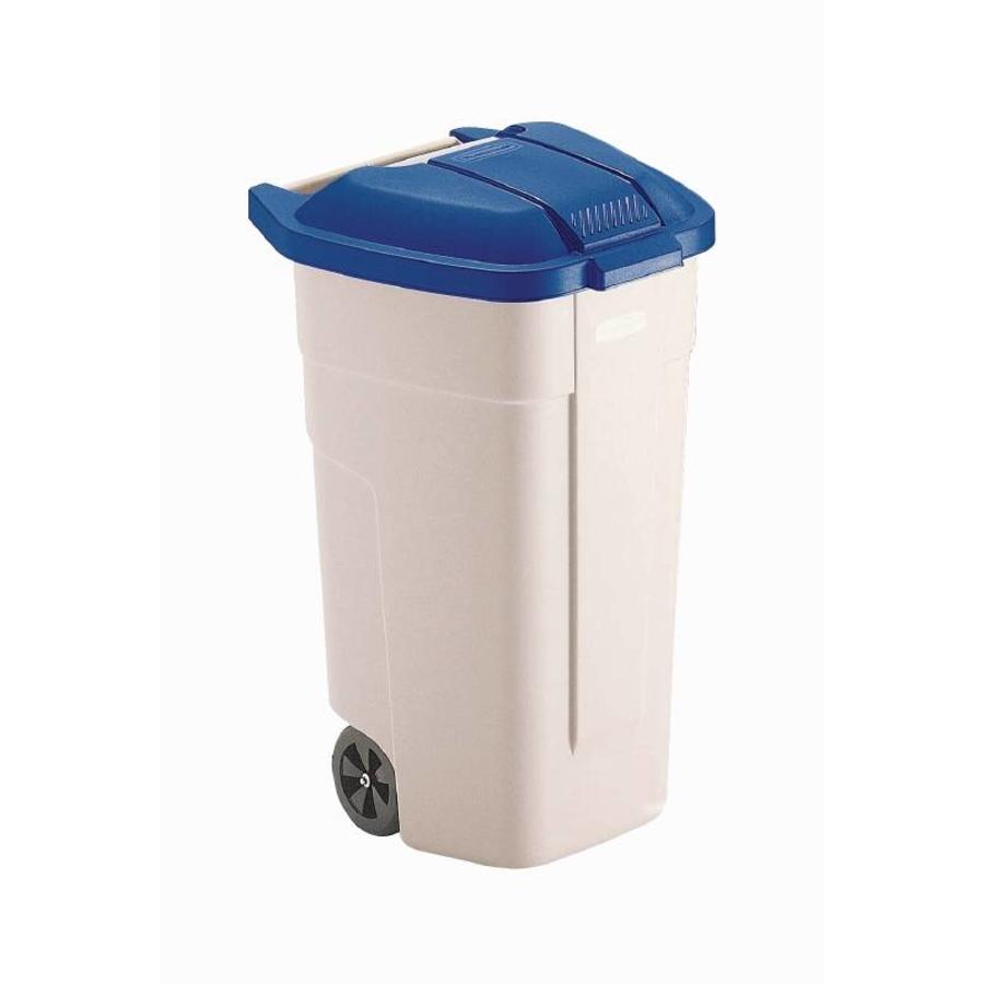 Conteneur à roulettes Couvercle bleu | 100 litres