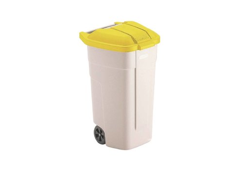  Rubbermaid Rollbehälter gelber Deckel | 100 Liter 