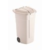 Rubbermaid Conteneur à roulettes beige avec couvercle | 100 litres