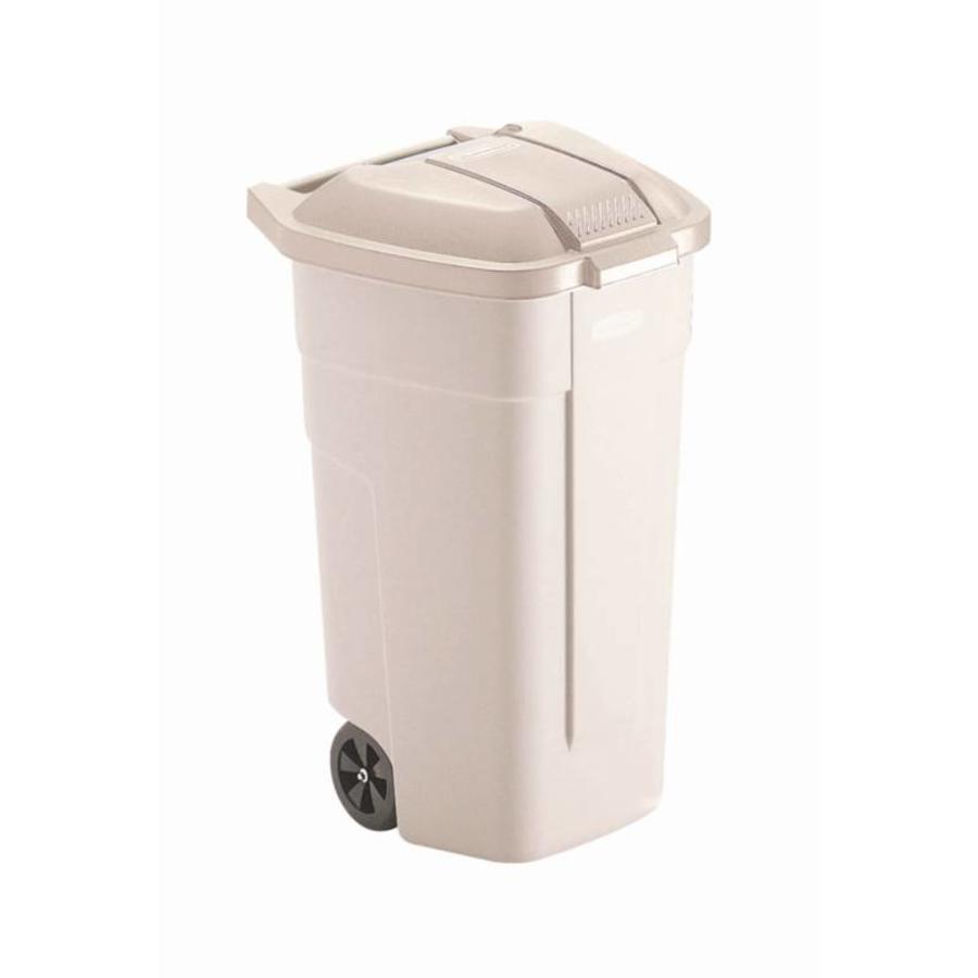 Beige Roll Container with Lid | 100 Liters