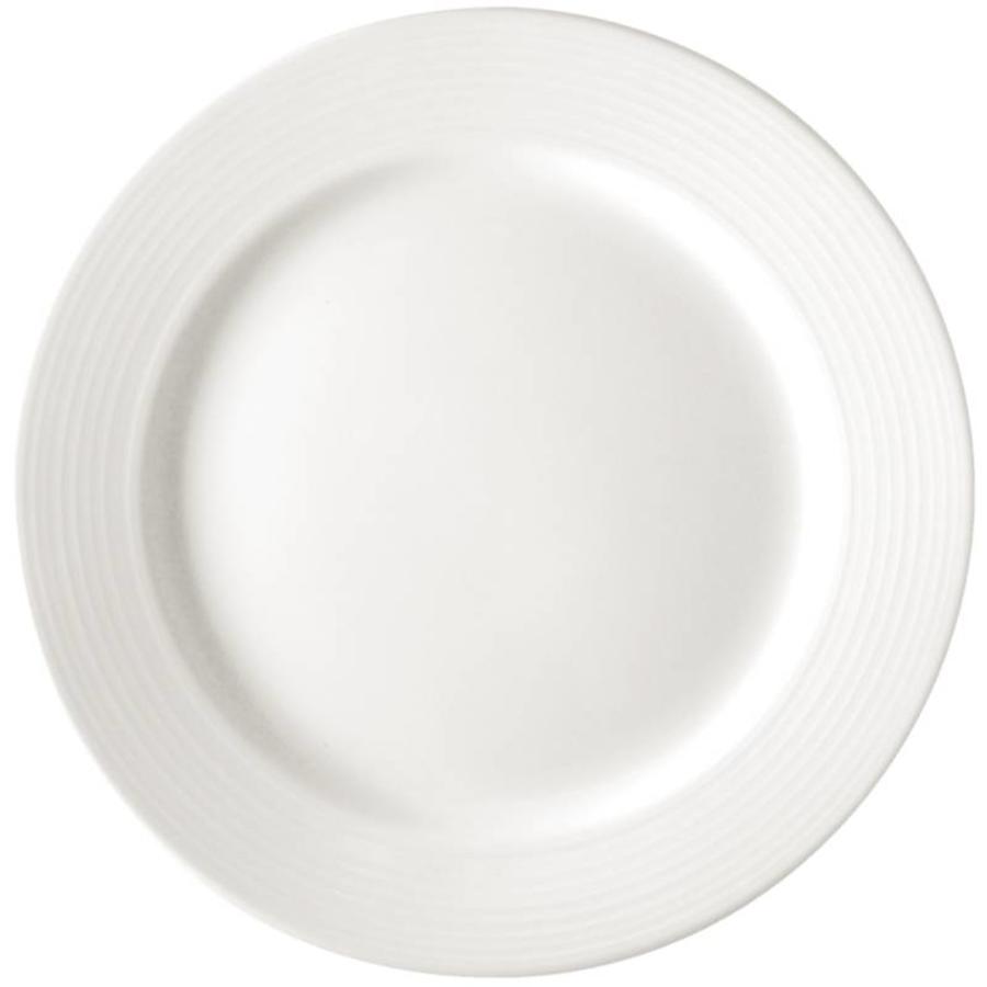 Round plate white porcelain 25 cm (12 pieces)