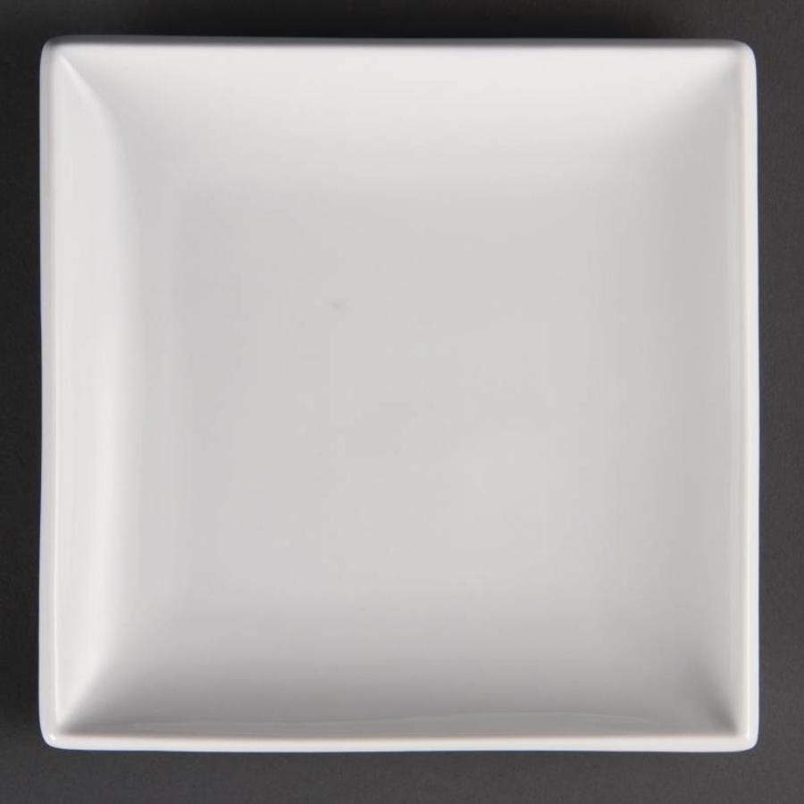 Weißer quadratischer Teller 18 cm (12 Stück)