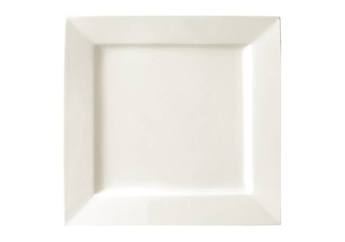  HorecaTraders Square White Plate Porcelain | 26.5cm (Pack of 4) 