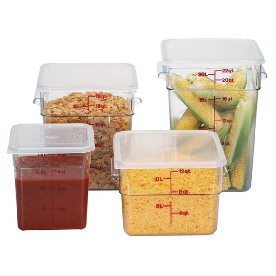 Voedselcontainer Deksel polycarbonaat  | 6 stuks | 3 Formaten