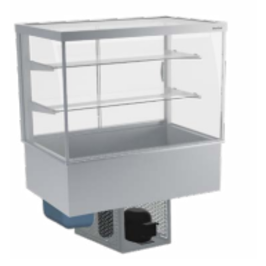 Drop in refrigerated display case with forced cooling