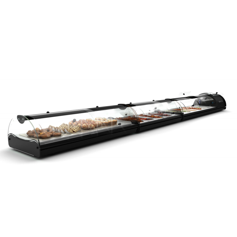 Vitrine neutre | Disponible en 3 tailles | Accès des deux côtés | Éclairage LED