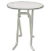 HorecaTraders Table haute pliante avec plateau blanc Ø 85 x 110 cm