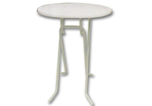  HorecaTraders Table haute pliante avec plateau blanc Ø 85 x 110 cm 