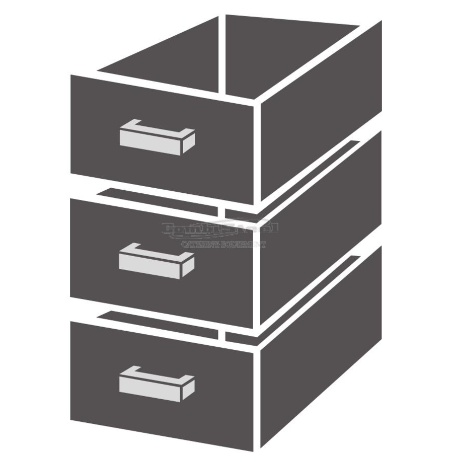 Bloc tiroir 1/3 Monobloc Fermeture amortie