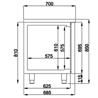Kühlwerkbank 3 Türen | 178,5 x 70 x 85 (B x T x H)