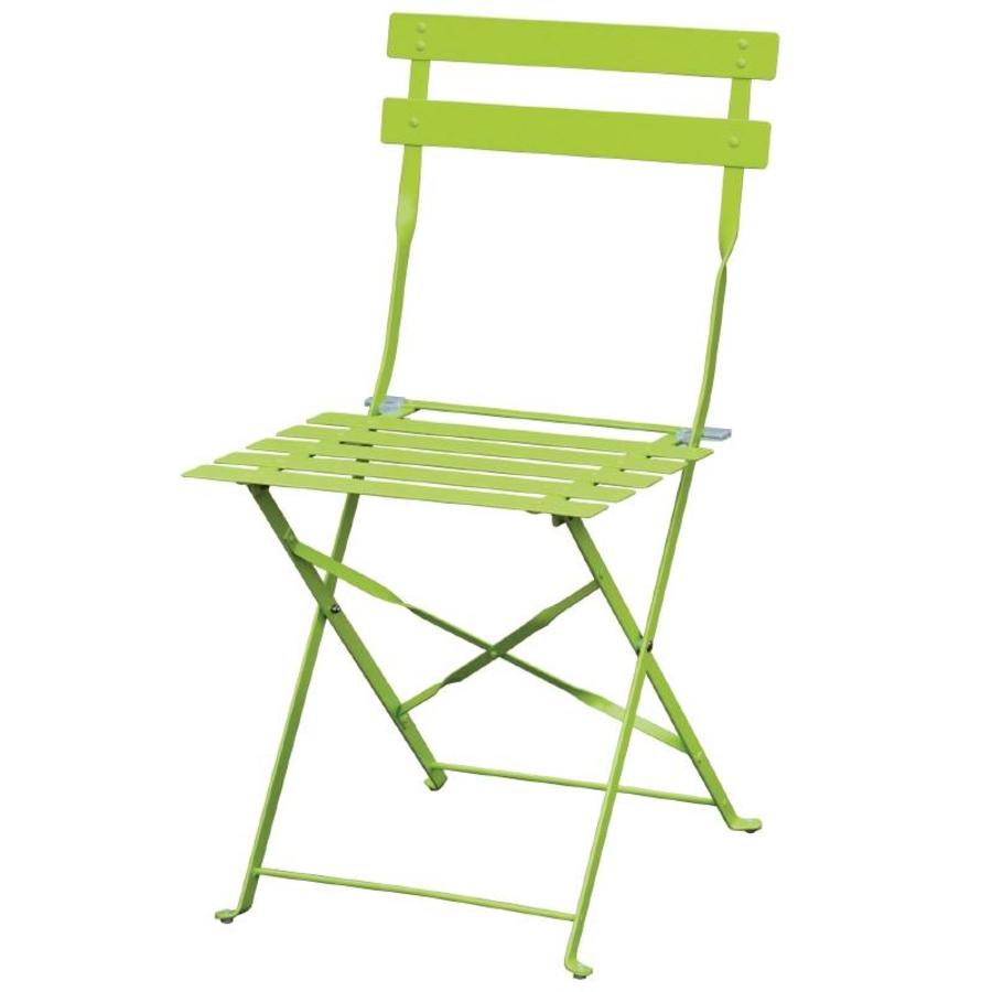 Chaises de bistrot en acier vert clair | 2 pièces