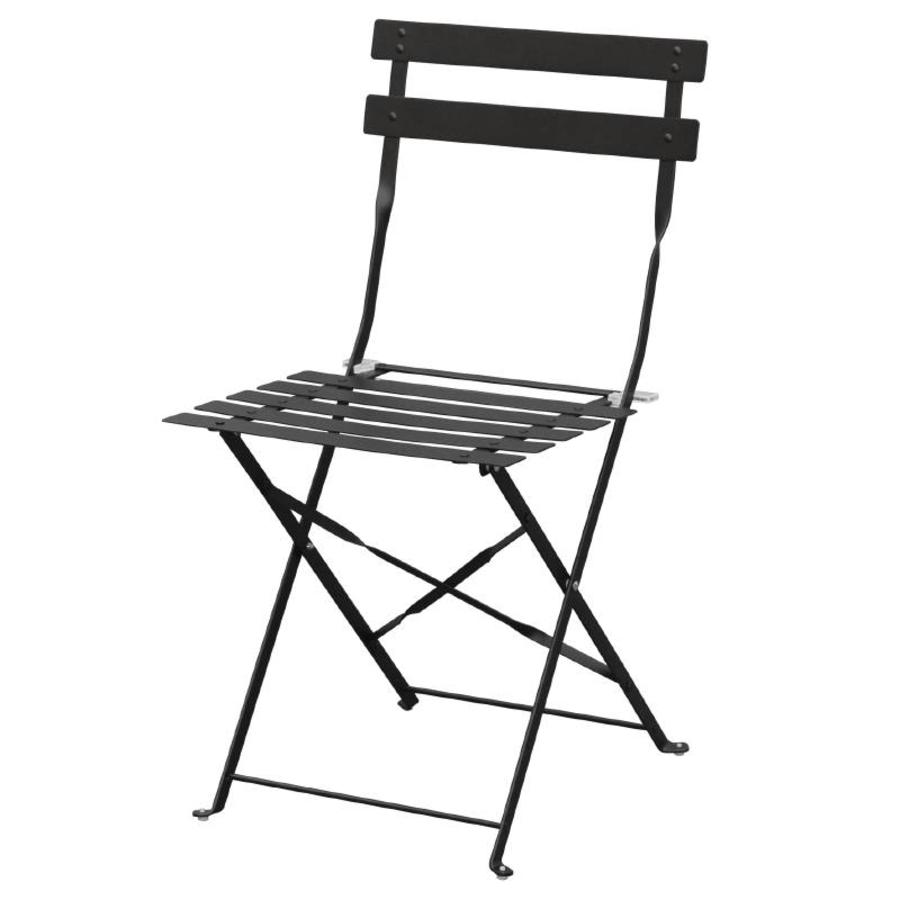 Chaises de bistrot en acier noir | 2 pièces