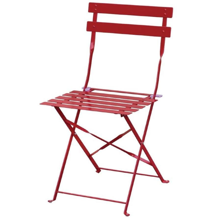Chaises de bistrot en acier rouge | 2 pièces