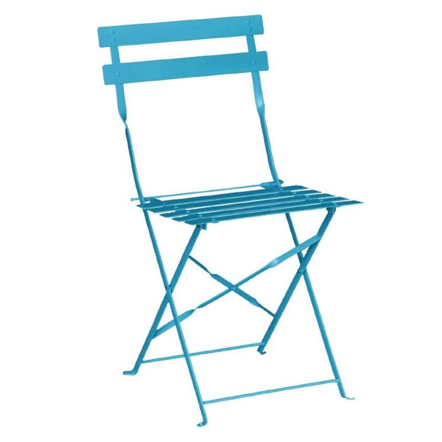 Chaises de bistrot en acier turquoise | 2 pièces