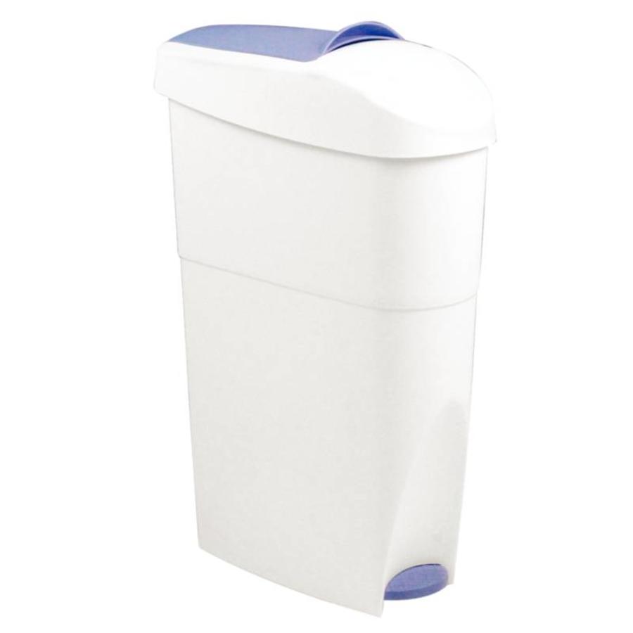 Abfalleimer aus Kunststoff mit Tretfunktion | 18 Liter | Weiß