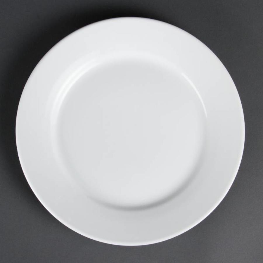 Assiettes Olympia Whitware blanches 25 cm (12 pièces)
