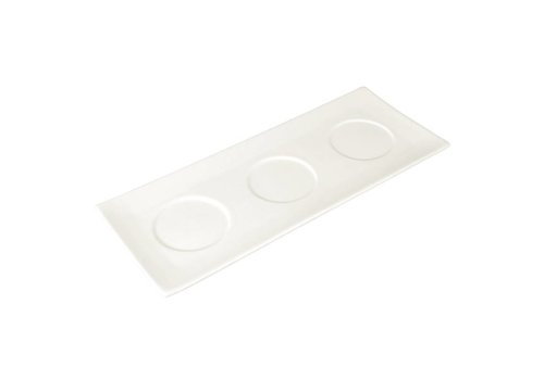  HorecaTraders Flat dish with 3 compartments | 30x12cm (Piece 6) 