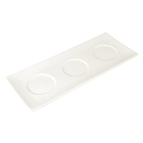  HorecaTraders Flat dish with 3 compartments | 30x12cm (Piece 6) 
