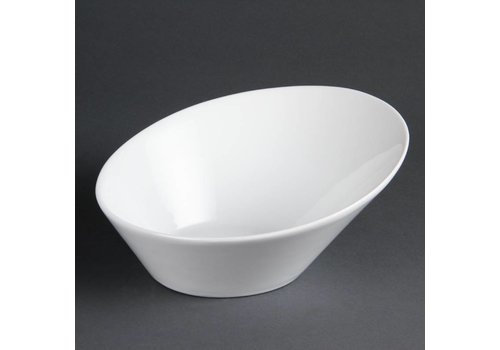  Olympia Bol ovale blanc en porcelaine 25 cm | 3 pièces 