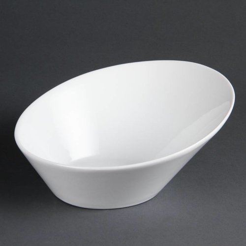  Olympia Weiße ovale Schüssel Porzellan 25cm | 3 Stück 