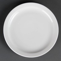 Assiette en porcelaine à bord étroit 25 cm (12 pièces)