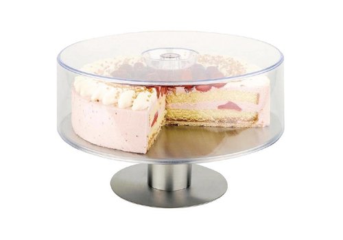  HorecaTraders Rotatable stainless steel cake dish | Ø30cm 