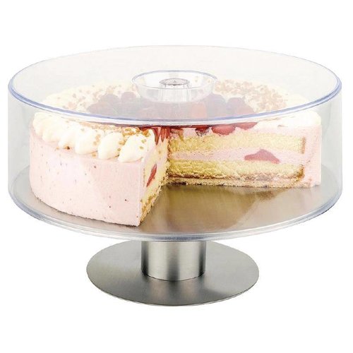  HorecaTraders Rotatable stainless steel cake dish | Ø30cm 