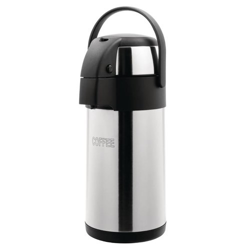  HorecaTraders Kaffeepumpkanne aus Edelstahl | 3 Liter 